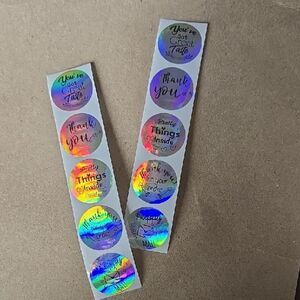 Free W Purchase Or Buy Holographic Thank You Stickers 1 Set Of 10 Mini Small